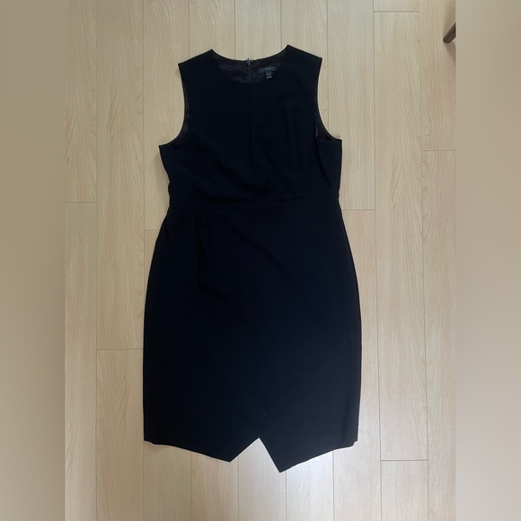 J. Crew Black Sheath Dress with Draping Details Size 16 - Picture 2 of 8